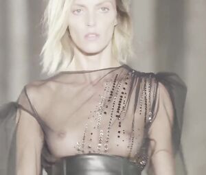 Naked Anja Rubik See Through - SAINT LAURENT - SS17 COLLECTION (September 2016)