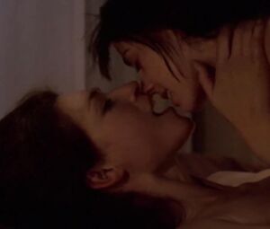 Mia Kirshner and Karina Lombard just fool around and cum together in sex scene