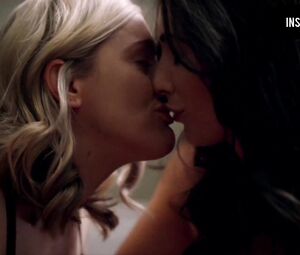 Threesome lesbian sex scene from Good Kisser of brunette and blonde tempting redhead