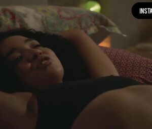 Mulatto cums because of cunnilingus by white girlfriend in The Bold Type lesbian scene