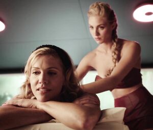 Tricia Helfer nude is carnal with boss in Ascension hot movie sex scenes (2014)